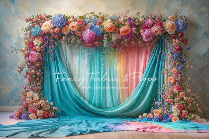 Rainbow Bloom Pavilion - Wood Floor - With Sweep Option