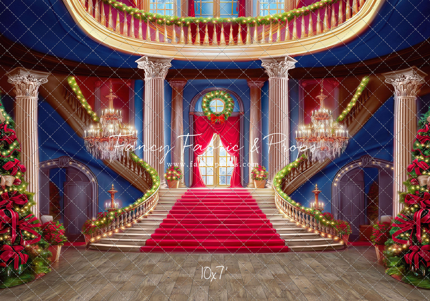 Belle's Royal Staircase -Wood Floor with Lights - With Sweep Option