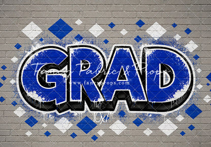 Blue & White Grad - With Sweep Option