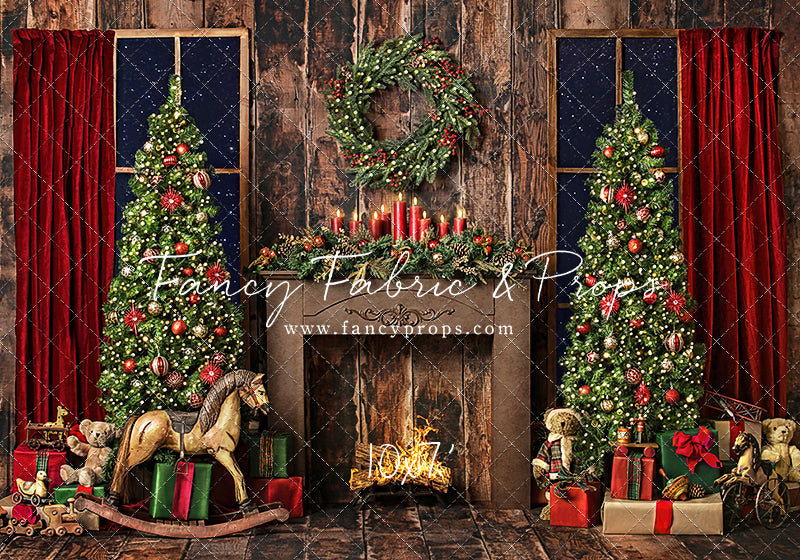 Classic Christmas Fireplace - Room