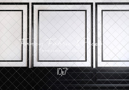 Classy Black & White Wainscoting - White Marble Floor - With Sweep Option