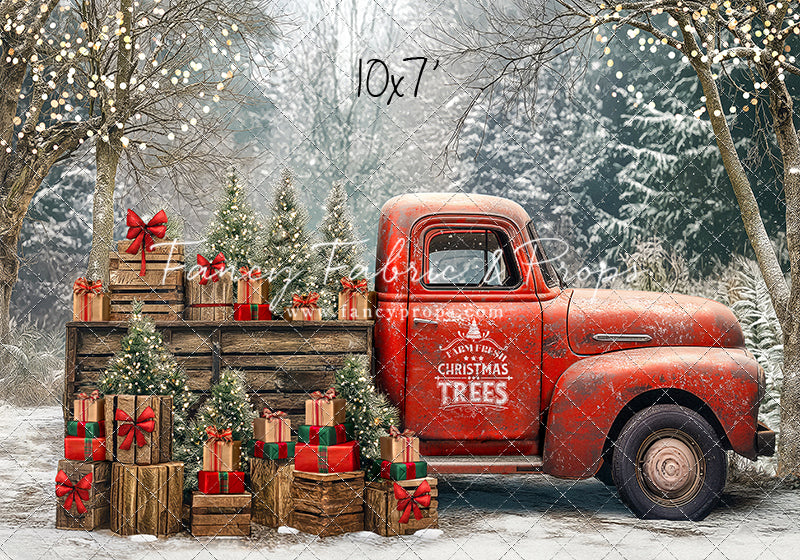 Country Christmas Tree Farm Truck - with Sweep Option