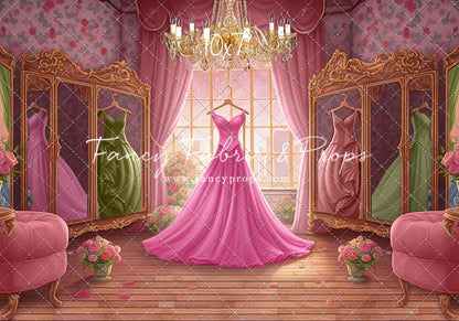 Dress Like A Princess - Pink Dress/Pink Curtains - With Sweep Option