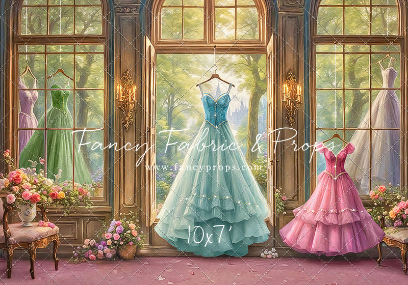 Dress of Royal Wishes- Pink Floor - With Sweep Option
