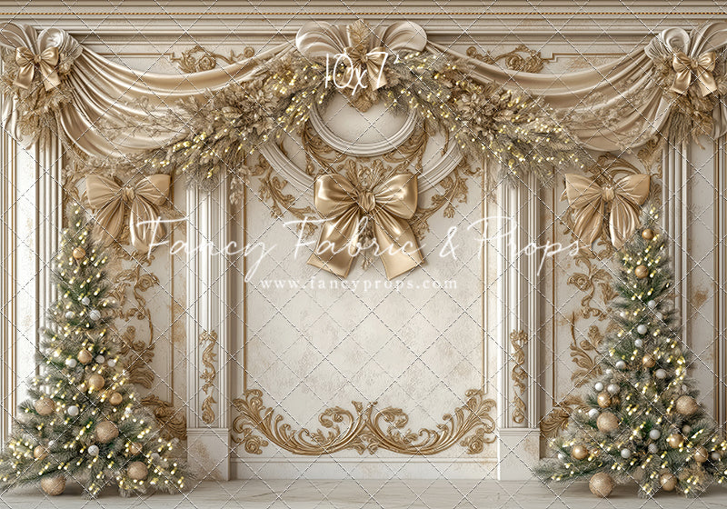 Fancy Gold Bow Wall - with Sweep Option