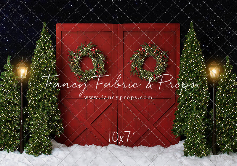 Fancy Red Barn Doors 2pc Room