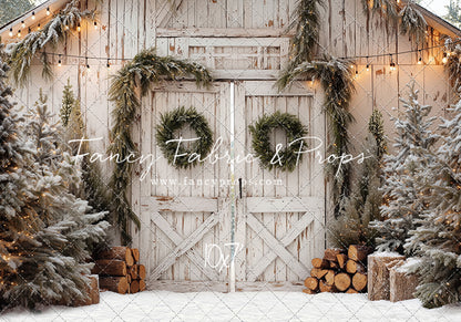 Frosted Evergreen Barn - with Sweep Option