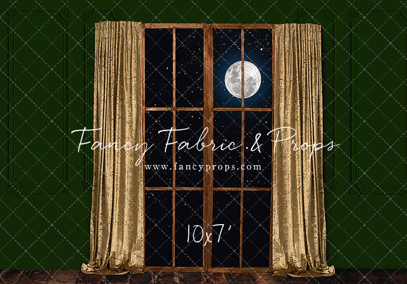 Gold & Green Wood Window