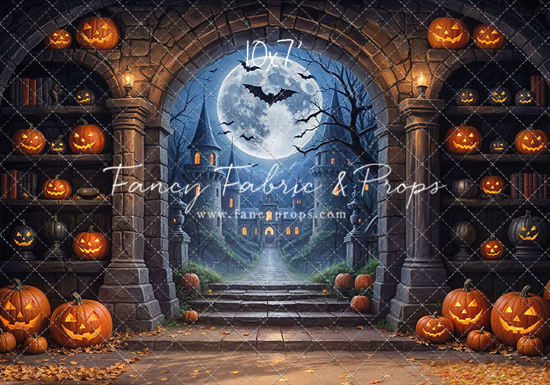 Gothic Halloween Gateway -Leaves Floor - With Sweep Option