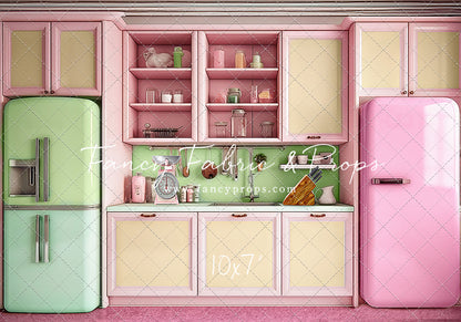 Midge's Kitchenette - Pink Floor Option - With Green Fridge Sweep Option