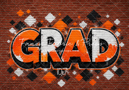 Orange & Black Grad - With Sweep Option