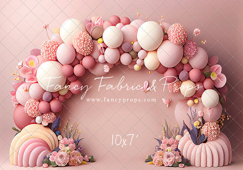 Pink Pumpkin Cascade - Balloon Arch