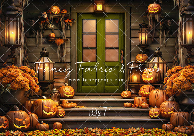 Pumpkin Porch - Green Door - With Sweep Option
