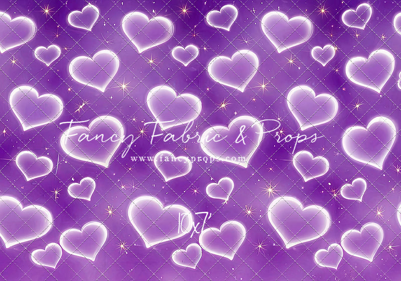 Purple Puffy Hearts - With Sweep Option