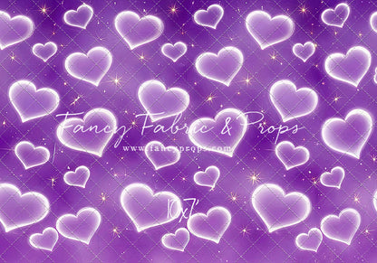 Purple Puffy Hearts - With Sweep Option