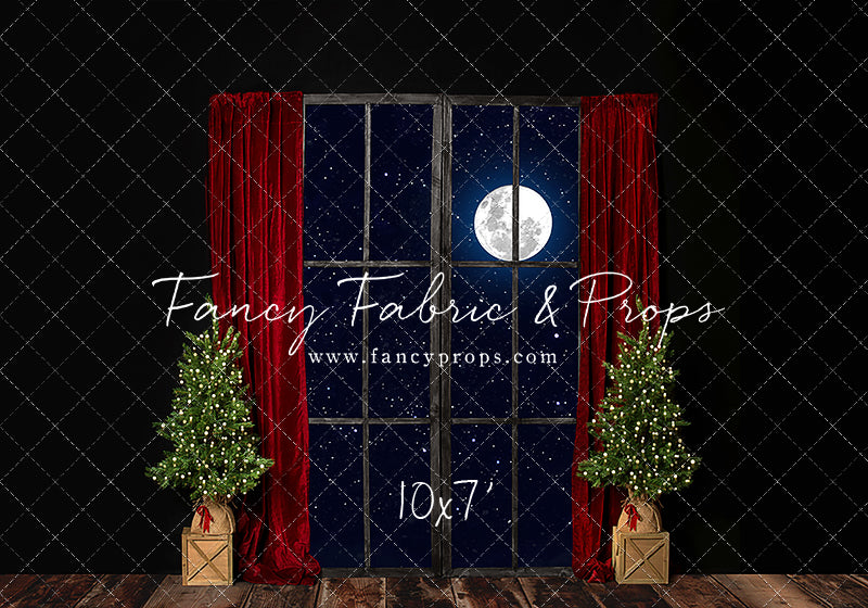 Red Elegant Fireplace Window