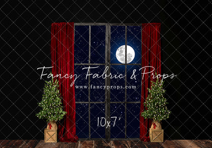 Red Elegant Fireplace Window