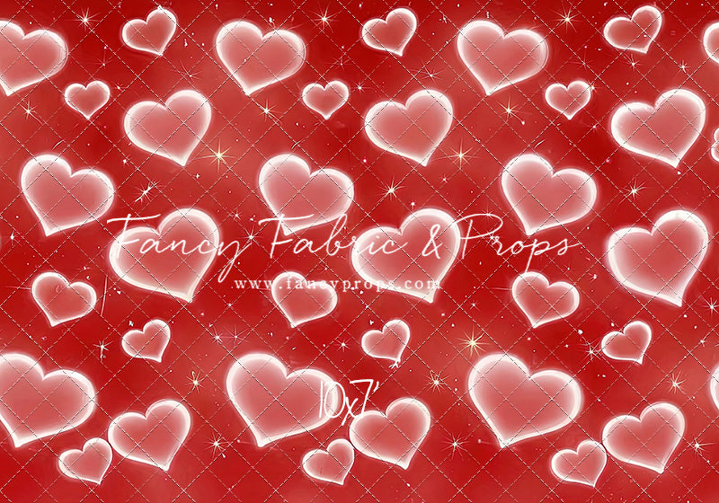 Red Puffy Hearts - With Sweep Option