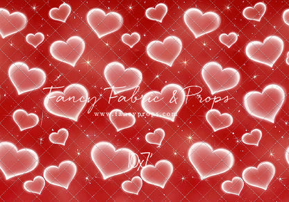 Red Puffy Hearts - With Sweep Option