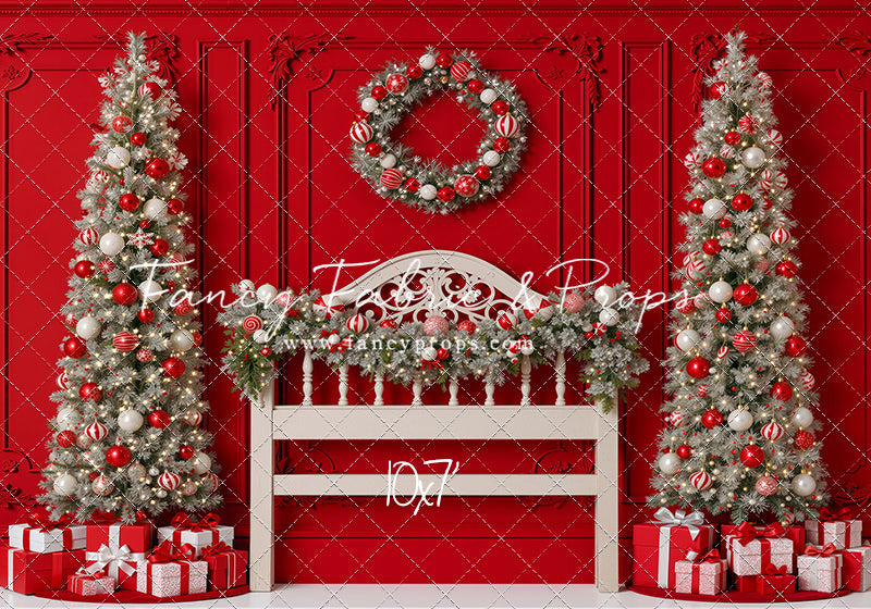 Red Wainscoting Headboard