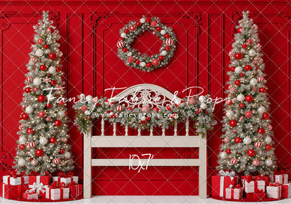 Red Wainscoting Headboard