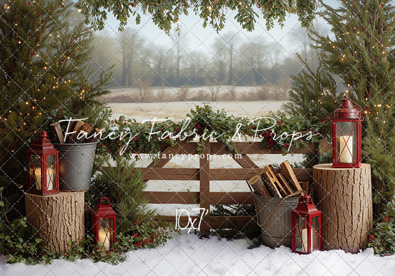 Rustic Christmas Fence - with Sweep Option