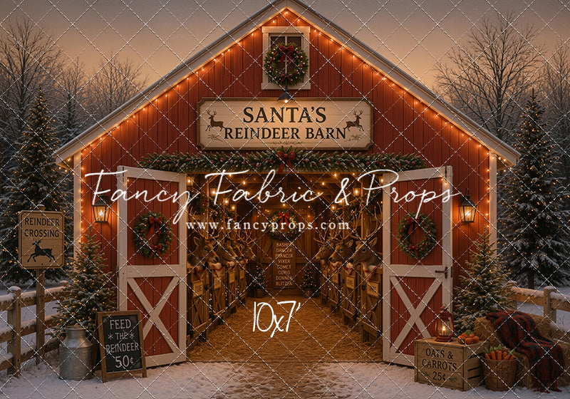 Santa's Nighttime Reindeer Barn - with Sweep Option
