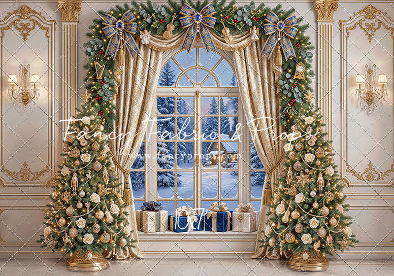 Sapphire & Gold Holiday Window - with Sweep Option