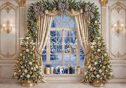 Sapphire & Gold Holiday Window - with Sweep Option