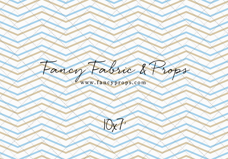 Simple Blue & Tan Chevron