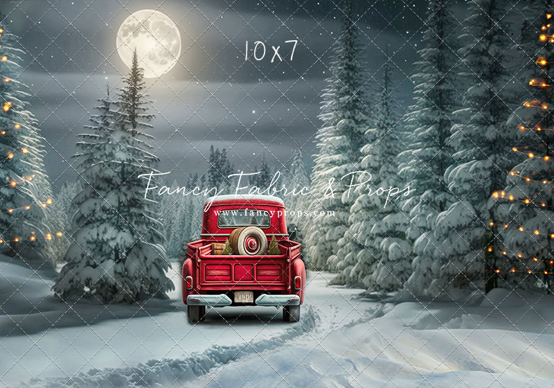 Snowy Moonlit Drive - With Lights - with Sweep Option