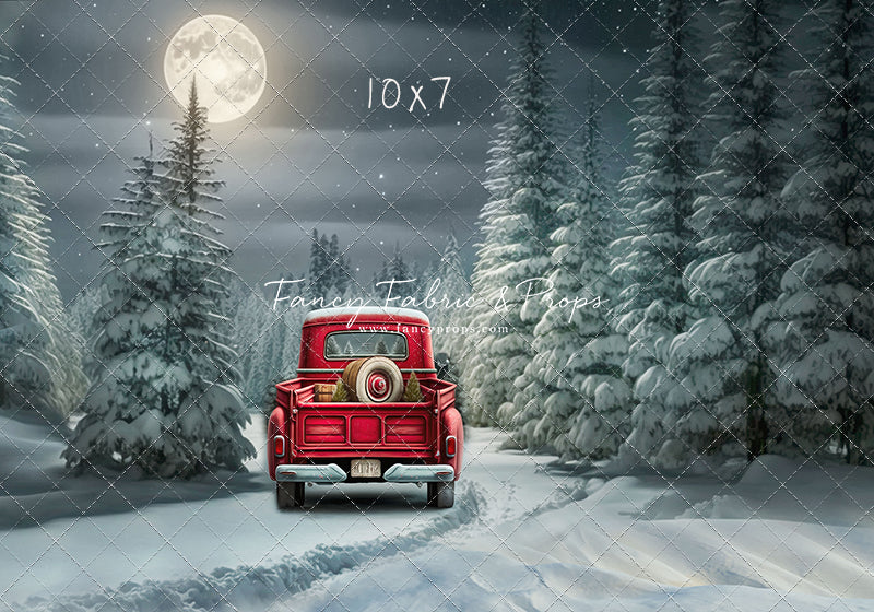 Snowy Moonlit Drive - No Lights - with Sweep Option