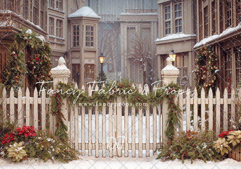 Snowy Village Gate - with Sweep Option