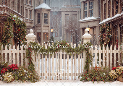 Snowy Village Gate - with Sweep Option