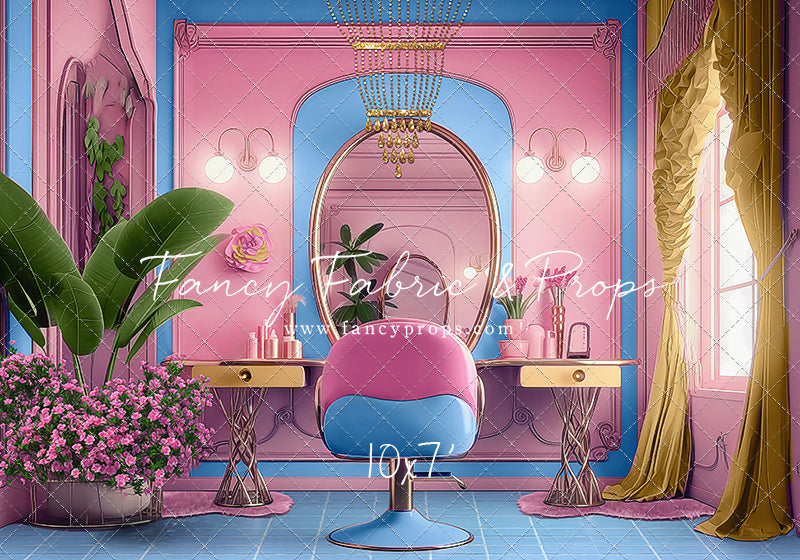 Stacie's Salon - Blue - With Sweep Option