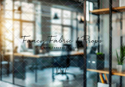 Sunset Office View - Horizontal Headshot Photography Backdrop