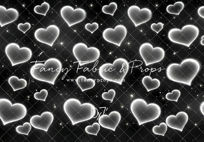 White Puffy Hearts - With Sweep Option