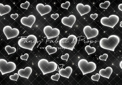 White Puffy Hearts - With Sweep Option