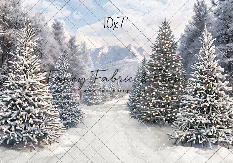 Snowy Mountain Tree Farm Path - with Sweep Option