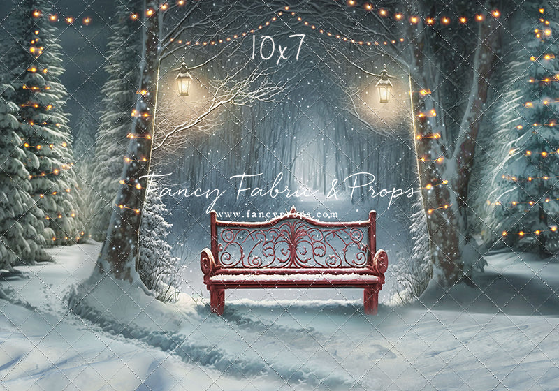 Snowy Bench - Red - with Sweep Option