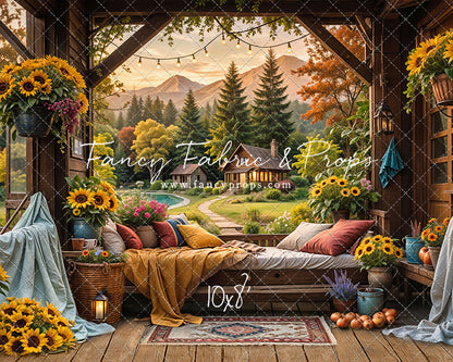 Autumn Sunflower Hideaway - With Sweep Option