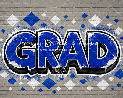 Blue & White Grad - With Sweep Option