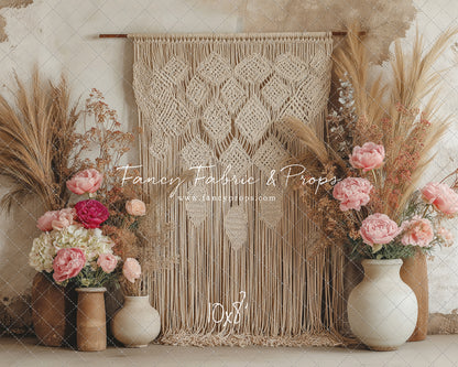 Boho Rose Tapestry - With Sweep Option