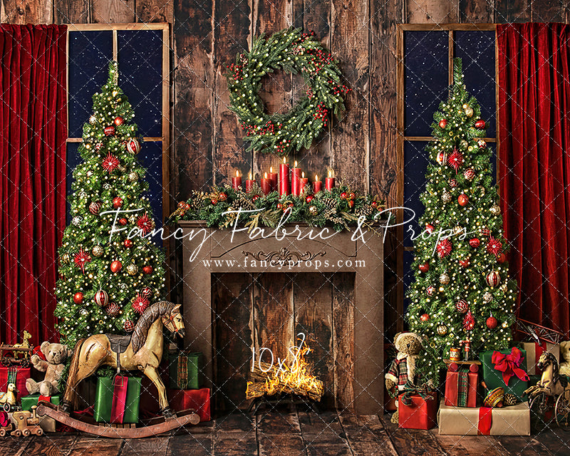 Classic Christmas Fireplace - Room