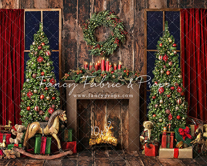 Classic Christmas Fireplace - Room