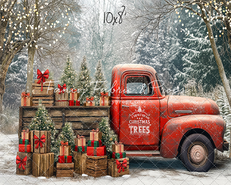 Country Christmas Tree Farm Truck - with Sweep Option