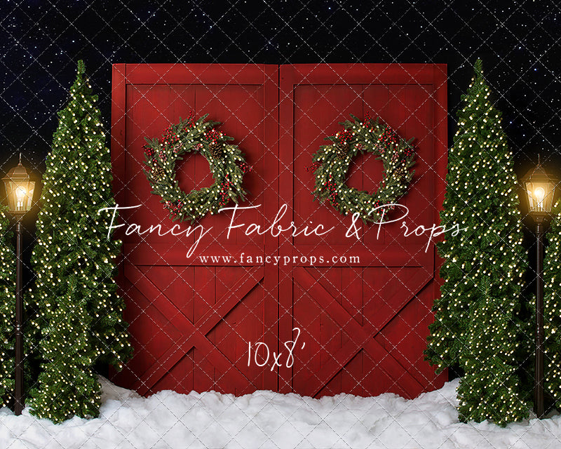 Fancy Red Barn Doors 2pc Room