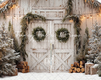 Frosted Evergreen Barn - with Sweep Option