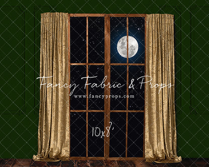 Gold & Green Wood Window