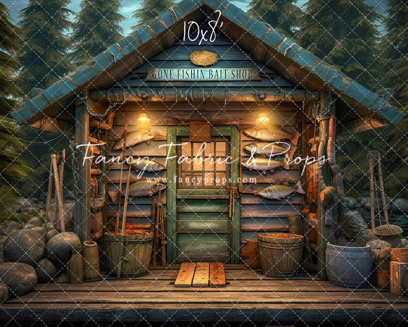 Gone Fishin Bait Shop- Dirt Floor Version - With Sweep Option